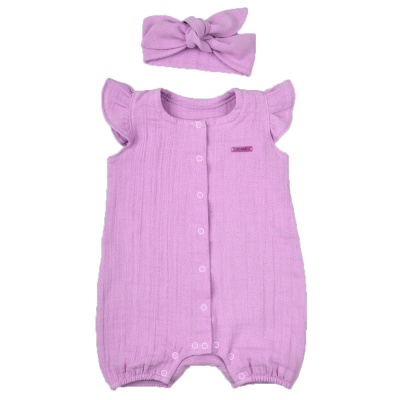 Комбинезон песочник с коротким рукавом Leo 2021А-6 лиловый 1